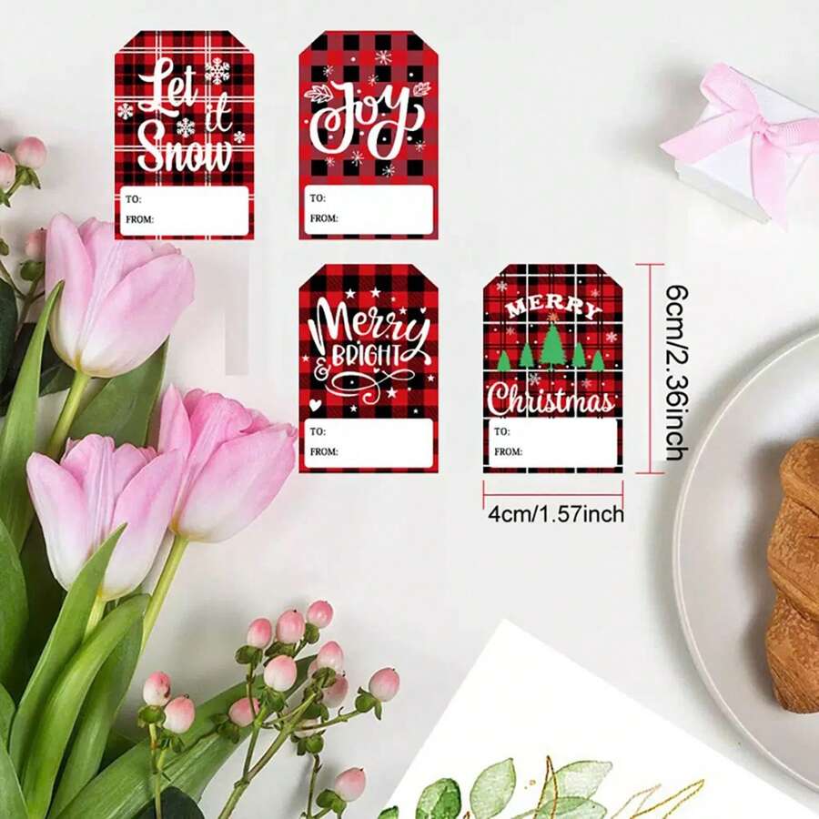 Christmas Gift Labels, Santa Claus Gift Label Stickers, Christmas Snowman Gift Label Stickers, Self-Adhesive Christmas Label Stickers, Gift Label Stickers For Christmas Gift Wrapping - Multicolor - View 1