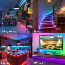 GHUSTAR Intelligent RGB LED Light Strip With APP And Remote Control, Music Sync Color Changing Light String For Bedroom Home Decoration Party Festival Lighting - RGB - View 4
