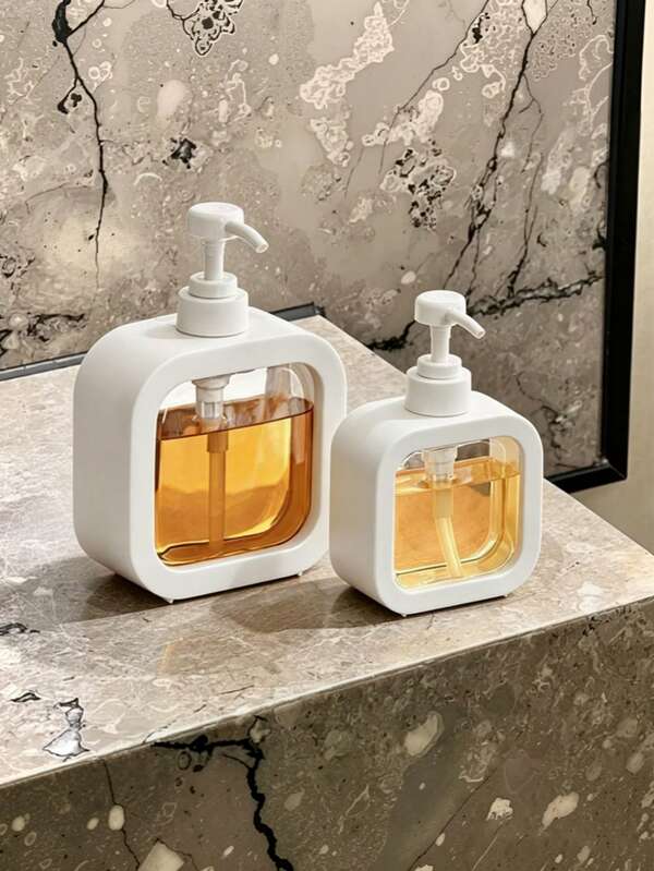 White Frame Press Dispenser Bottle, Bathroom & Kitchen Soap Dispenser Empty Bottle, Bathroom & Kitchen Storage, Christmas, Halloween Home Decor Gift, Practical Holiday Gift