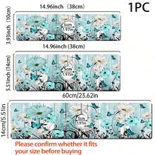 1pc Vintage Wooden Board Blue Floral Pattern, Anti-Slip Faucet Drain Mat, Bathroom Faucet Splash Guard, Mud Guard, Moisture-Proof Anti-Slip Faucet Mat, Kitchen Countertop Accessory. Protect Your Kitchen Countertop. - Multicolor - View 8