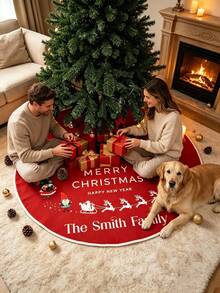 Tree Skirt Personalized Christmas Gifts, Personalized Christmas Family Tree Skirt, Custom Christmas Tree Family Holiday Decorations, Xmas Pine Tree Decorations, Gift For Christmas, Custom Name Tree Skirt, Christmas Home Decor, Family Tree Skirt - Home Decor - View 2