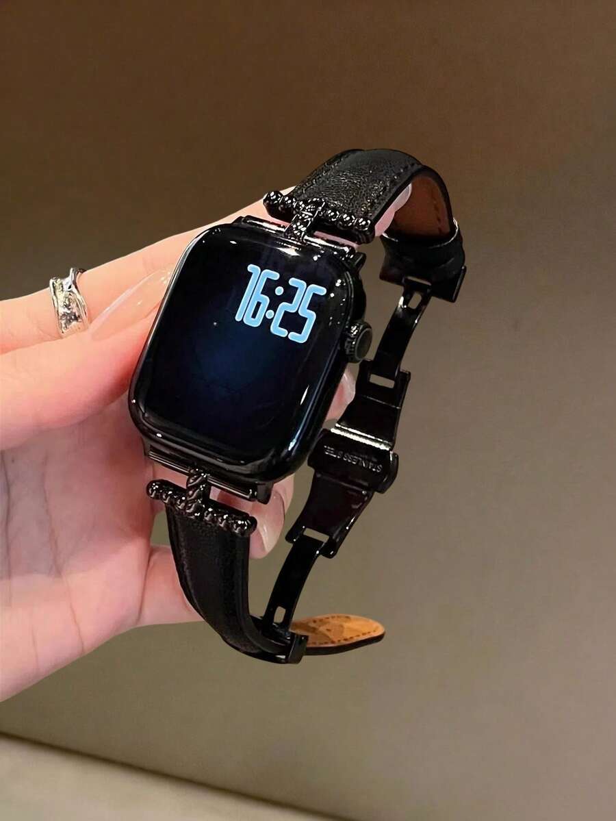 Personalized Faux Leather Watch Band For 38/40/41/42/44/45/46/49mm Dial Size, Compatible With Apple Watch Ultra/Se10/9/8/7/6/5/4/3/2/1 Series