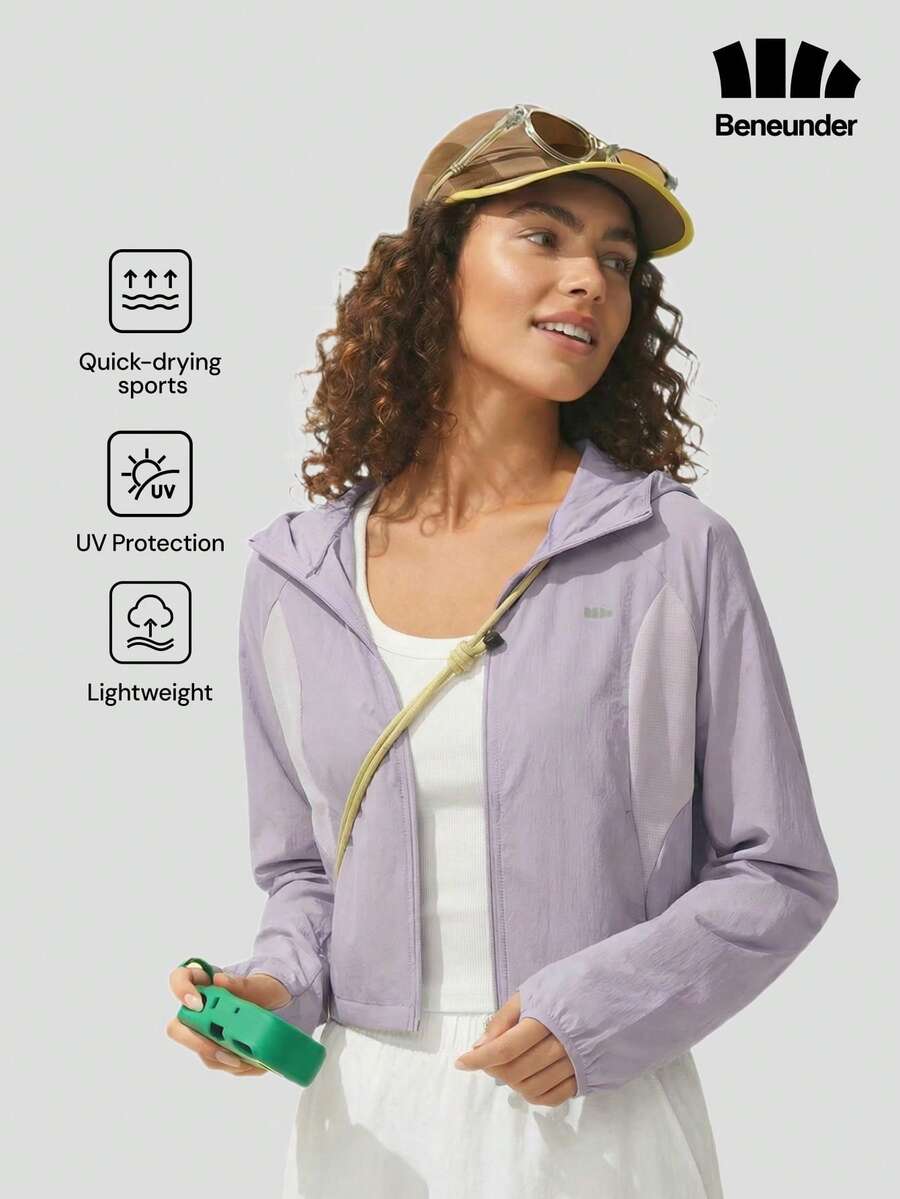 Beneunder Women's Lightweight Water-Repellent Sun-Protection Jacket (Short-Length) TS400 - Mauve Purple - View 1