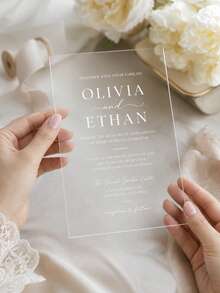 Custom Acrylic Wedding Invitations, Personalized Wedding Invitations. Custom Wedding Invitations, Wedding Invitations, Acrylic Gift Invitations, Acrylic Wedding Signage, And Wedding Invitations With Name, Date And Location. - Multicolor - View 6