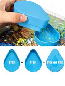 DIY Diamond Painting Tool Set, New Storage Tray 2-In-1 Storage Container, Including Large Capacity Carrying Bag, Ideal Gift For Diamond Art Lovers, Complete Tool Accessories - A - View 4