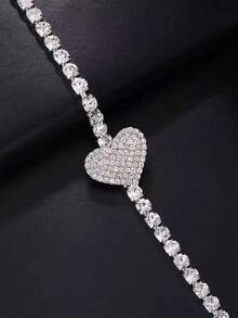 Women's Classic Bra Chain Body Jewelry, Sparkling Rhinestone Design, Sexy Party Accessory - Silver - View 4