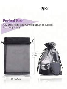 10/50/100pcs Organza Drawstring Jewelry Packaging Bags, Suitable For Weddings, Party Favors, Jewelry Gift Bags, Christmas And Other Occasions. - Multiple Styles - View 8