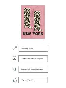 1pc Frameless Leopard Print Boots Cavas Poster New York Fashion Art Canvas Wall Decor, Fun Wall Art For Bedroom Living Room, Room Decor Bedroom, Prints For Wall, Posters, Vintage Decor & Best Gift Choice - Multi-color - View 5