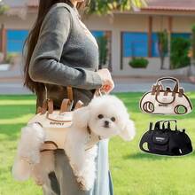 Multifunctional Pet Carrier Backpack, Adjustable Wearable Pet Travel Bag With Built-In Leash, 5 Ways To Wear Backpack Shoulder Handheld Crossbody Carrier For Small Dogs Cats Outdoor Walking Travel - White - View 3