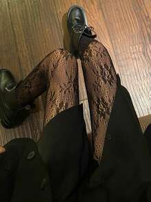 1雙女款高彈性修身魚網襪，適合日常穿著 - 彩色 - 查看 10