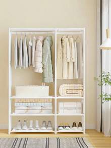 1-Tier 4-Tier Multi-Function Wardrobe - Dust-Proof Storage Rack With Hanging Rod, Easy Assembly Without Tools, 66.93 Inches High, Suitable For Shoes, Clothes, Bags, Space-Saving Design For Bedroom, Office, Dorm, Living Room - Multicolor - View 10