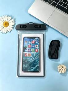 1件防水手機殼 - 休閒風格，PVC材質，螢光色 - 相容 iPhone 15、14、13、12、11 Pro Max、XS、Plus；相容 Galaxy 手機（最高 7.0 英吋） - 適合夏季度假、潛水、游泳和海灘活動 - 彩色 - 查看 18