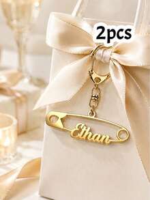 Custom Pin Shaped Keychain, Chic Personalized Keychain For Bags, Customized Name Charm, Customizable Keychain Accessories, Birthday Gift, Family - Style a - View 13