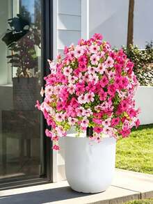 1pc Artificial Plant, Suitable For Outdoor Decoration. Realistic Artificial Silk Daisy And Eucalyptus Flowers, Perfect For Porch, Home, Patio, Balcony And Yard Decoration. Artificial Tree, Outdoor Porch, Wedding And Home Decor. - Multicolor - View 6