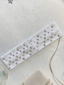 1件女款新款金屬龐克風鉚釘髮箍,可伸縮百搭髮帶,運動髮飾 - 彩色 - 查看 7
