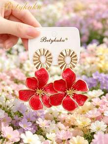 Betykuku 1/6 Pairs Colorful Flower Earrings Set For Women And Girls, Daily Casual Party Jewelry Gift - 6 Pairs Set - View 18