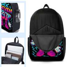 3 piezas/Set Mochila de estudiante de 16.5 pulgadas, incluye bolso tote y estuche para lápices, adecuado para la vuelta al colegio - 67 Rojo - Ver 6