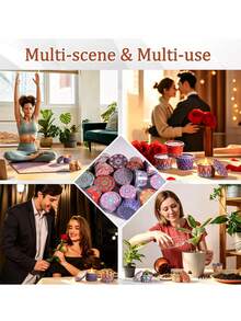 16pcs Bohemian Mandala Print Empty Candle Tins, Round Metal Candle Containers With Lids, Reusable DIY Candle Making Containers, Colorful Pattern Storage Tins, Suitable For Scented Candles, Home Decor And Handmade Craft Gifts - 16pcs - View 9