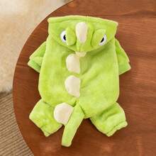 Cute Little Dinosaur Winter Puppy Clothes, Thick Warm Autumn/Winter Style For Bichon, Teddy, Schnauzer Pets - Green - View 11