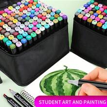 36pcs Marker Pen Art Set Bagged Watercolor Pens Student Dual-Tip Anime Drawing Oil-Based - Black - View 1
