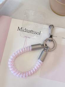 1pc Colorful Spiral Phone Lanyard Finger Rope Wrist Strap Short Phone Chain Outdoor Anti-Loss Keychain Camera Strap - Multicolor - View 10