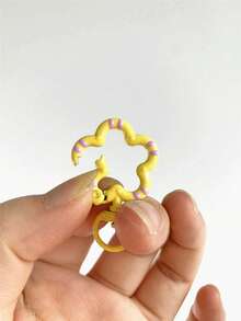 5/10/20/30pcs Random Color Flower Keychain, Double-Sided Enamel Spring Key Ring With Trigger Hook, Suitable For Handmade & Jewelry Making, Car Accessories, Bag Charms, School Cute Gothic Y2K Bag Decor, Lanyard With ID Card Holder, Car Accessory Bag Charm - Flower Keychain - View 8
