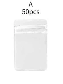 50/100pcs Transparent Jewelry Zipper Bags - Rust-Proof Self-Sealing Waterproof Plastic Pouches, Suitable For Rings, Earrings, Necklaces - Portable Travel Storage Box, Scratch-Resistant Protection Design, Semi-Transparent Lining - View 15