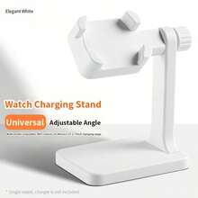 1pc Adjustable Smartwatch Charging Stand, Universal Rotating Watch Charging Dock, Smartwatch Desktop Storage Rack, Black And White Colors Available - Multicolor - View 8