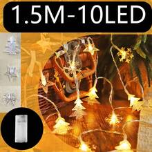 1pc Christmas Tree Star & Snowflake Fairy Lights, Battery Operated Snowflake String Lights, Christmas Tree Decoration, Christmas Party Home Wall Yard Window Holiday Decor, Snowflake Lights, Christmas Tree Lights, Christmas Gift, Star String Lights - Transparent-tree+Snowflake+Star - View 12