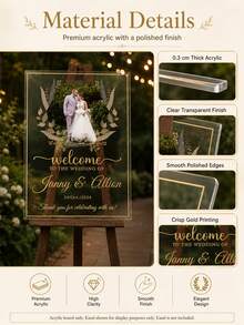 Wedding Welcome Sign, Wedding Eve Welcome Sign, Modern Wedding Entrance Sign, Acrylic Sign, Wedding Decor, Wedding Gift - Multicolor - View 3