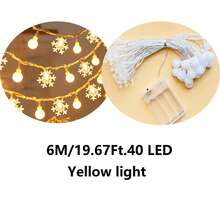 1pc Home Decor Star String Light Of 1.5/3/4.5/6/10M, Christmas Decor Snowflake Frosted Ball Light String, Battery Powered Indoor Room Decor Fairy Star Light, Bedroom , Wall Decor Light String, Suitable For Weddings, Parties Decoration Light String - White - View 17
