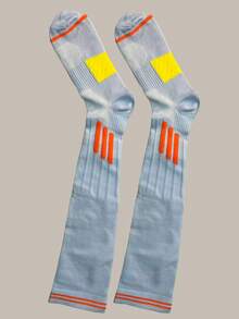 1 Pair Women's Fitness Running Jump Rope Compression Socks, Elastic Shaping Leg Compression Socks, Long Tube Yoga Socks - Multicolor - View 12