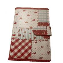 1pc Patchwork Plaid Cherry Notebook, Loose-Leaf Binder, Sweet Girl Style Ins Small Notebook, Portable Diary, Planner - Multicolor - View 3