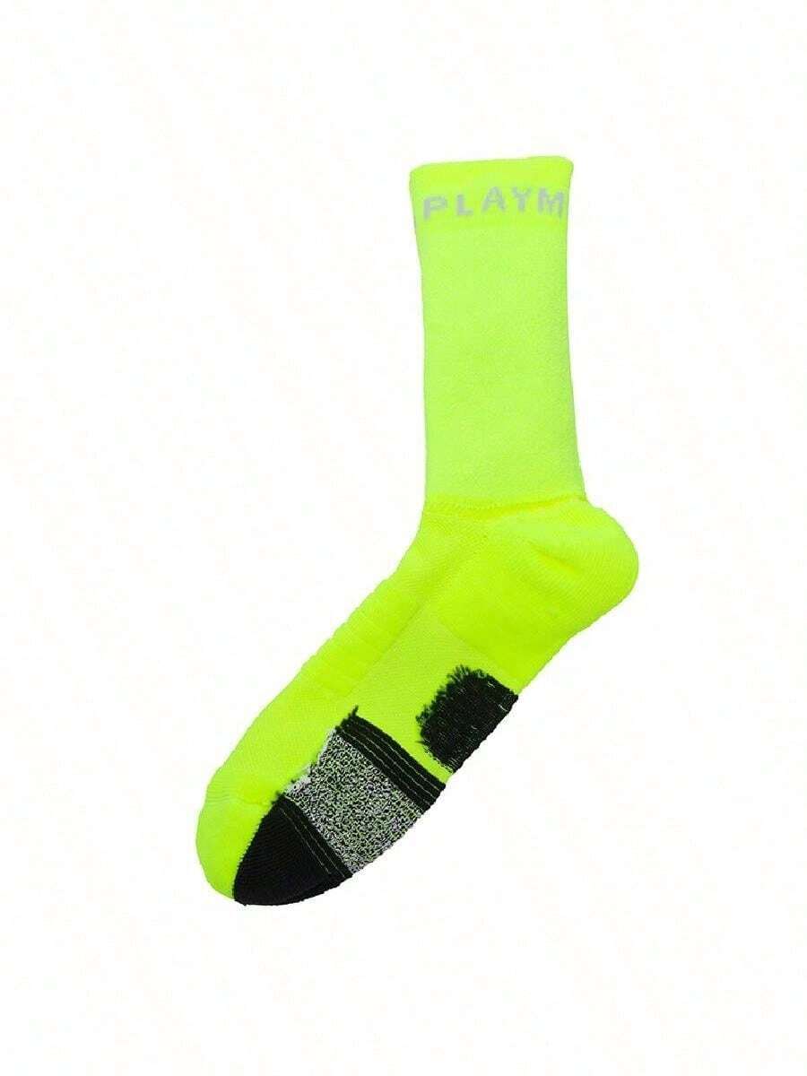 Under Armour Men's Women's Mid-Calf Socks Curry UA AD Playmaker 1p Mid-YLW Lightweight Comfortable Dry Performance Socks 1376231-731 - Green - View 1