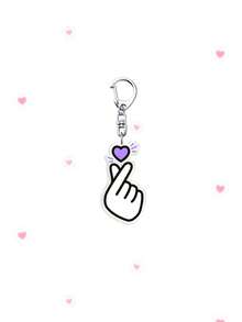 1/7pcs Cartoon Arirang Album Acrylic Keychain Purple Themed Friendship Car Accessories Keyring For Fans Gifting Girlfriend, Party Favors Back To School Birthday Halloween - Multicolor - View 14