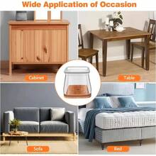 Protectores de Patas de Silla Anslizantes y Resistentes al Desgaste, Almohadillas para Muebles, Protectores de Piso Antiarañazos, Tapas de Silicona y Fieltro para Patas de Mesa - transparente - Ver 5