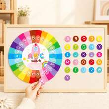 hoojojo Rainbow ABC Letter Matching Felt Cards Set, Colorful Round Alphabet Learning Pieces, Letter Recognition Teacher Teaching Aid, Learning Supplies, Classroom & Home Practice, Back‑To‑School - Multicolor - View 7