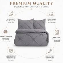 Microfibre Alexandera Duvet Cover Set Grey - Grey - View 4