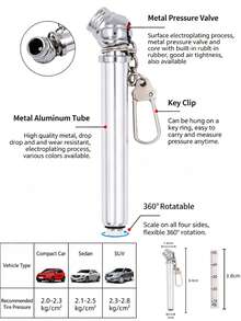 1pc Tire Pressure Gauge, Handheld Tire Pressure Tester Tool For Vehicle Safety Check - Multicolor - View 12