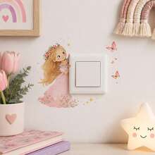 2/3pcs Fairy Princess Butterfly Light Switch Stickers, Removable Waterproof Damage-Free Wall Decals, Suitable For Bedroom Apartment Decoration - Butterfly Elf Switch Sticker - View 5