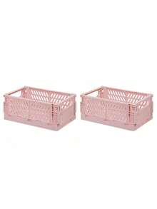 Folding Z 1pc Solid Color Desktop Storage Basket, Plastic Foldable Desktop Sorting Basket, Stationery Storage Basket, Floral Decoration, Home Supplies, Desktop, Home Decor, Home Storage Sorting, Room Decor, Bedroom Decor - Multicolor - View 31