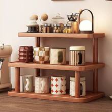 1pc Multi-Layer Bamboo Kitchen Storage Rack, Large Capacity Kitchen Spice Rack, Multi-Functional Desktop Tiered Organizer, Spice Bottle & Snack Can Storage Rack, Suitable For Kitchen Countertop, Bathroom Countertop, Side Cabinet Table Storage - Multicolor - View 4