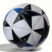 2號五角星足球，PVC/PU耐磨材質，機器縫製，適合青少年戶外校園比賽、單人練習，耐用抗踢，足球禮品 - 藍色星星 - 查看 8