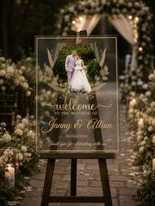 Wedding Welcome Sign, Wedding Eve Welcome Sign, Modern Wedding Entrance Sign, Acrylic Sign, Wedding Decor, Wedding Gift - Multicolor - View 5