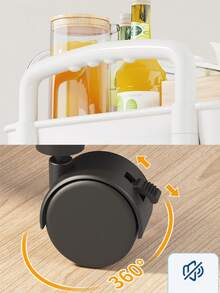 Highly Attractive, Universal Wheel Practical Plastic Cart, Storage Rack, Kitchen Organizer, With Handle, Multi-Functional, Movable, Storage Trolley, Suitable For Office Storage, Living Room Storage, Kitchen Storage, Bathroom Storage, Snack And Toy Organizer, Movable Storage Rack With Wheels, Perfect For Home Storage And Office Storage, Holiday Gift, Children's Gift - Multicolor - View 6