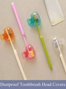 2/4/5pcs Travel Toothbrush Head Protective Covers, Electric Toothbrush Head Protective Shell, Portable Plastic Clip, Suitable For Home And Travel - Multicolor - View 5