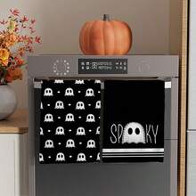 2/4/48pcs Halloween Series Hand-Painted Ghost Pattern Printed Kitchen Towels - Ultra Soft, Highly Absorbent Polyester Dishcloths And Hand Towels, Perfect For Holiday Decor, Kitchen Decor, Party Decor. - Multicolor - View 15