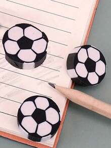 Soccer Ball Shaped Eraser - Perfect For School And Office Use, Soccer Ball Shaped Eraser, Ideal Back To School Gift - Round - View 2