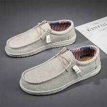 Plus Size Men's Solid Color Retro Breathable Loafers, Comfortable Non-Slip Casual Durable Walking Shoes, Middle-Aged Men's Shoes - White - View 14