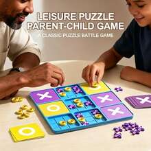 Upgraded Tic Tac Toe Game Set 2.0, Innovative Difficulty Enhanced Classic Game, 2‑Player Quick Battle, Kids Family Tabletop Interactive Game, No Batteries Required, Portable Strategy Brain Challenge Board Game For Party Gathering - Multicolor - View 10